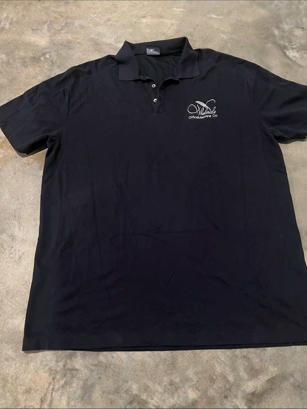 Nike Black Polo with White Chest Embroidery